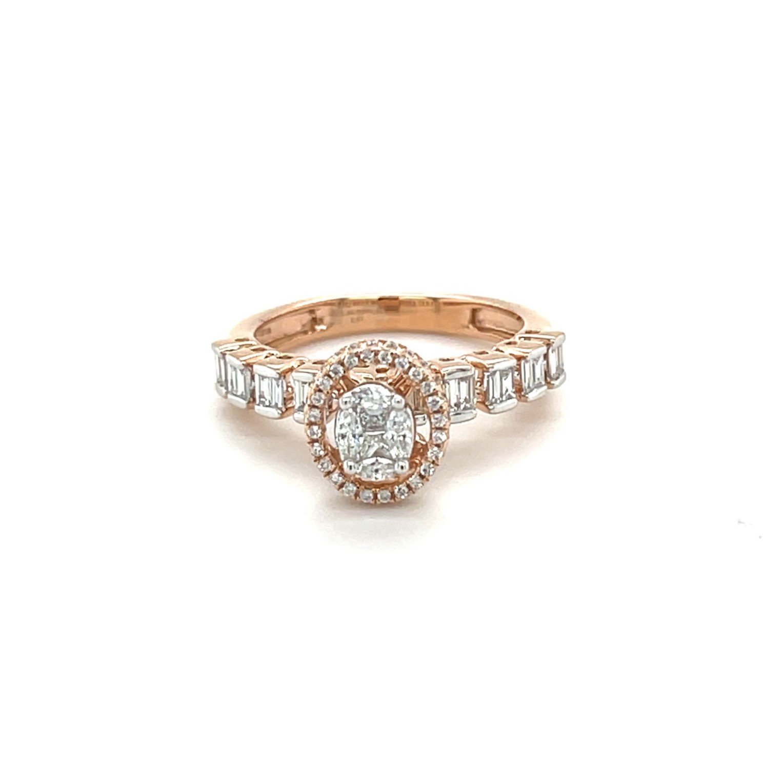 Radiant Cut Diamond Halo Ring in Ro...